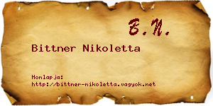 Bittner Nikoletta névjegykártya