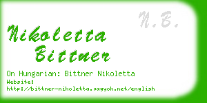 nikoletta bittner business card